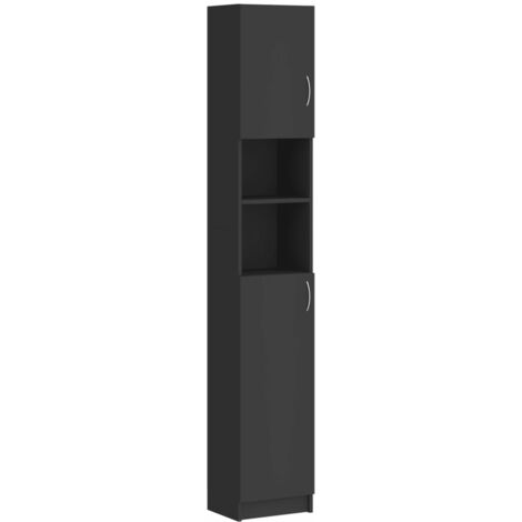 Bathroom Cabinet Grey 32x25.5x190 cm Chipboard