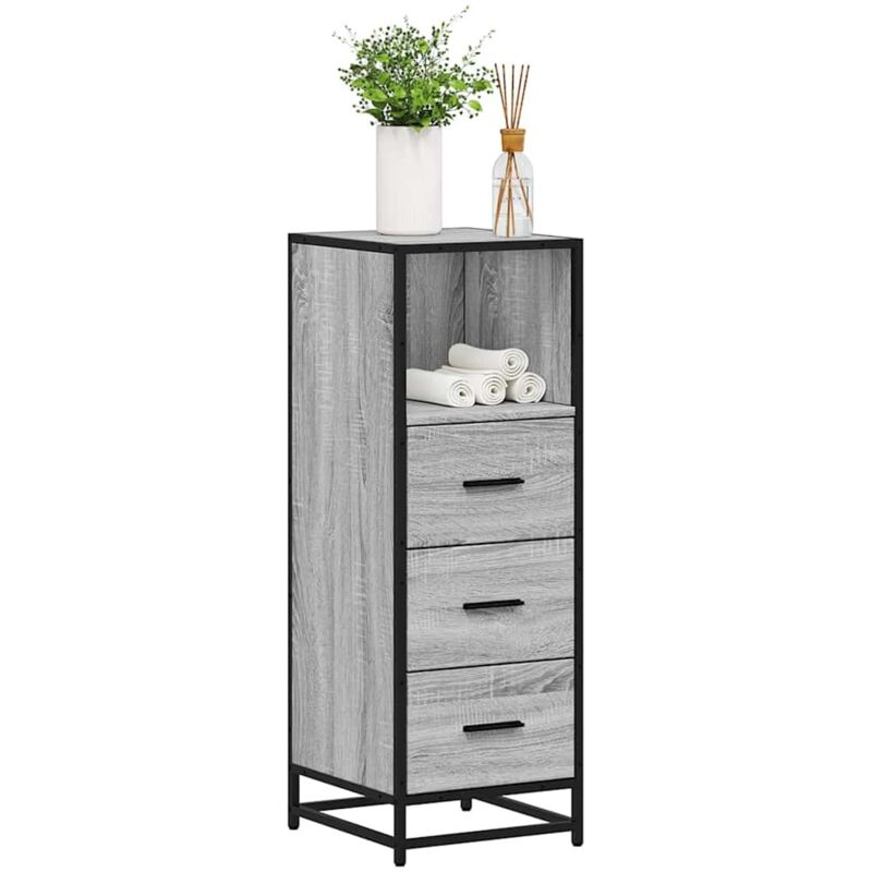 Vidaxl - Bathroom Cabinet Grey Sonoma 35x37.5x100 Cm Engineered Wood