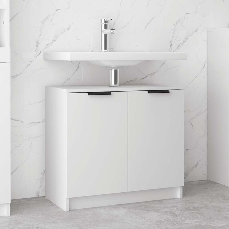 Bathroom Cabinet White 64.5x33.5x59 Cm Engineered Wood Vidaxl