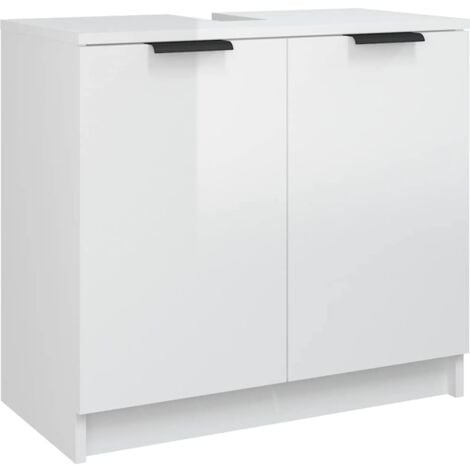 Bathroom Cabinet High Gloss White 64.5x33.5x59cm Engineered Wood vidaXL