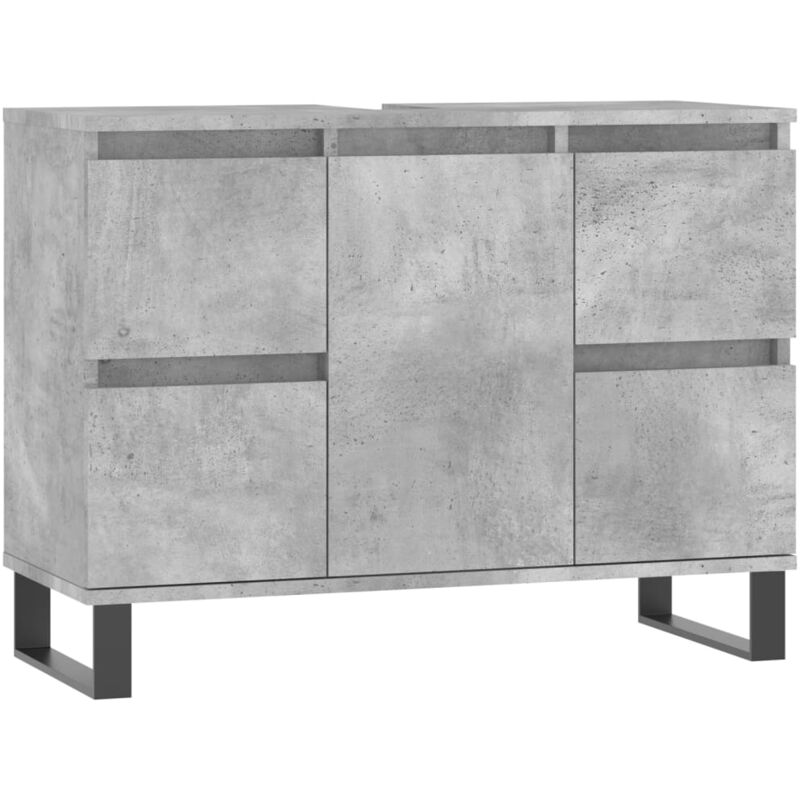 Bathroom Cabinet Concrete Grey 80x33x60 cm Engineered Wood Vidaxl Grey