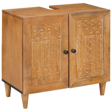 Bathroom Cabinet Light brown 62 x 33 x 58 cm Solid Wood Mango vidaXL