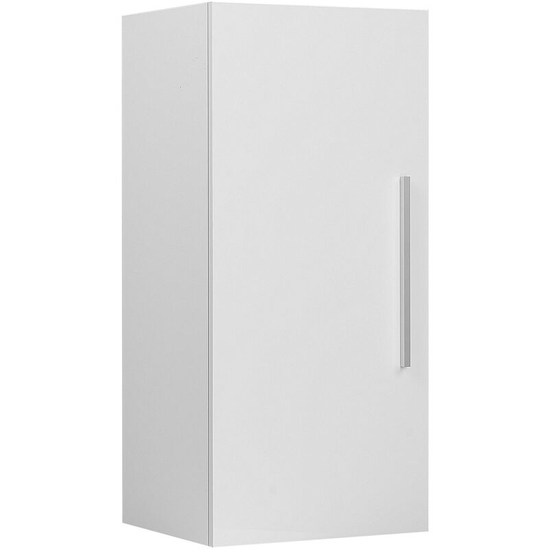Modern Minimalistic Wall Cabinet White 3 Shelves Storage Cupboard Bilbao - White