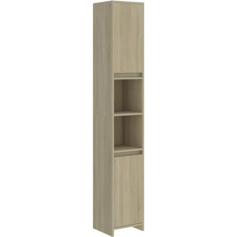 Bathroom Cabinet Sonoma Oak 30x30x183.5 cm Chipboard
