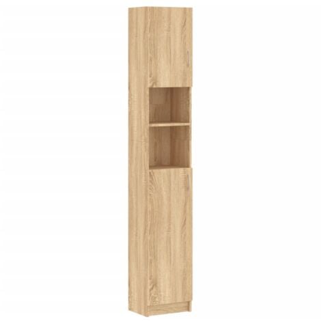 Bathroom Cabinet Sonoma Oak 32x25.5x190 cm Chipboard