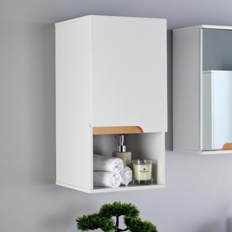 Bathroom Cabinet Wall Mounted White Storage Shelf Organiser Cupboard Vanity Unit