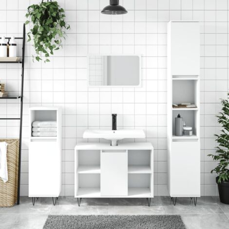 Bathroom Cabinet White 30x30x100 cm Engineered Wood vidaXL
