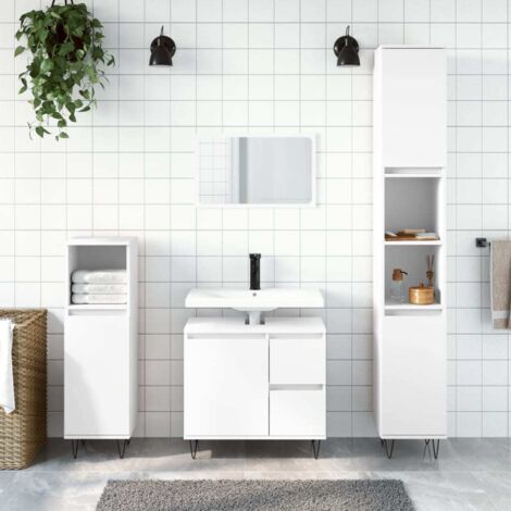 Bathroom Cabinet White 30x30x190 cm Engineered Wood vidaXL