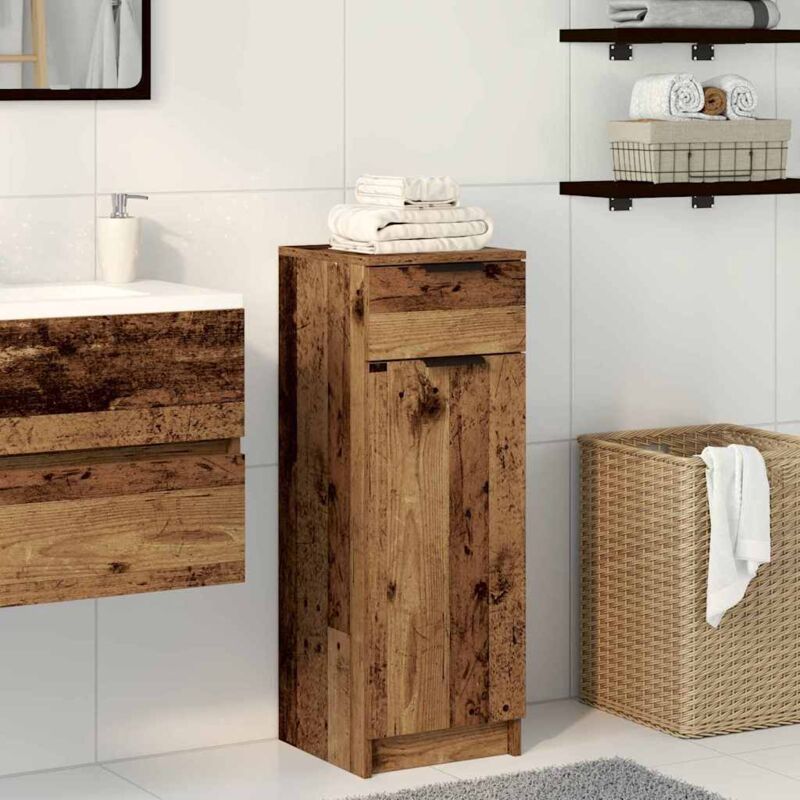 Bathroom Cabinet Old Wood 32x34x90 Cm Engineered Wood Vidaxl