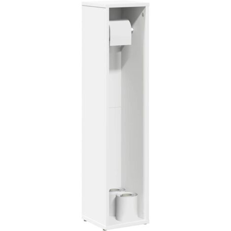 Bathroom Cabinet with Roll Holder White 20.5x20x90 cm vidaXL