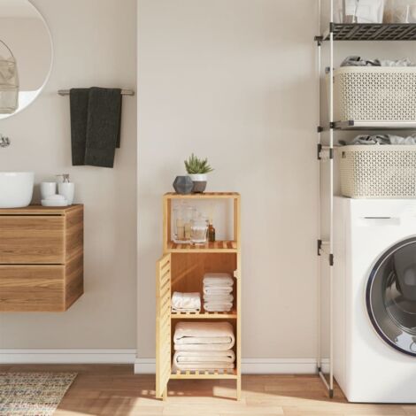 Bathroom Cabinet with Shelf 36x33x87 cm Bamboo vidaXL