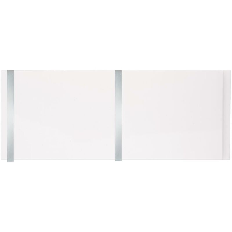 Bathroom Ceiling Cladding Panels White & Chrome pvc 250x2600mm Pack of 4 - 2.6m2 - White