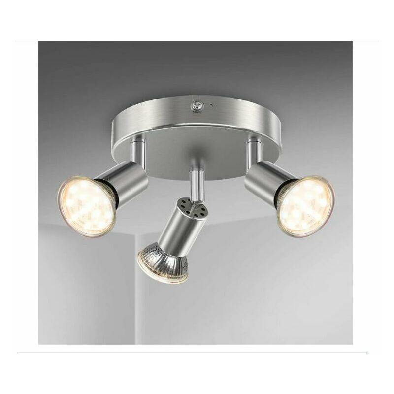 Hoopzi - Bathroom ceiling light led lighting bathroom ceiling lamp chrome 3 adjustable spots IP44 GU10 Bathroom ceiling light