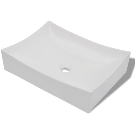 Ceramic Bathroom Sink Basin White Porcelain High Gloss
