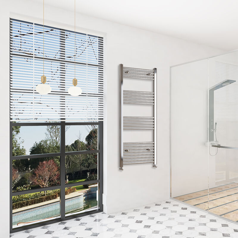 Image of Sky Bathroom - 1400x400mm(HxW)Chrome Straight Central&hellip;