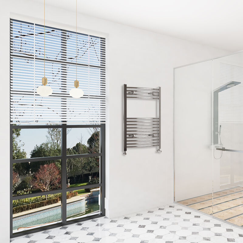 Image of Sky Bathroom - 800x400mm(HxW)Chrome Curved Center&hellip;