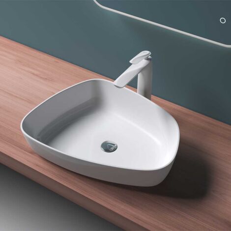 Bathroom Cloakroom 511 x 387mm (WxD) Stone Resin Bathroom Basin - Countertop Bathroom Sink - Durovin Bathrooms