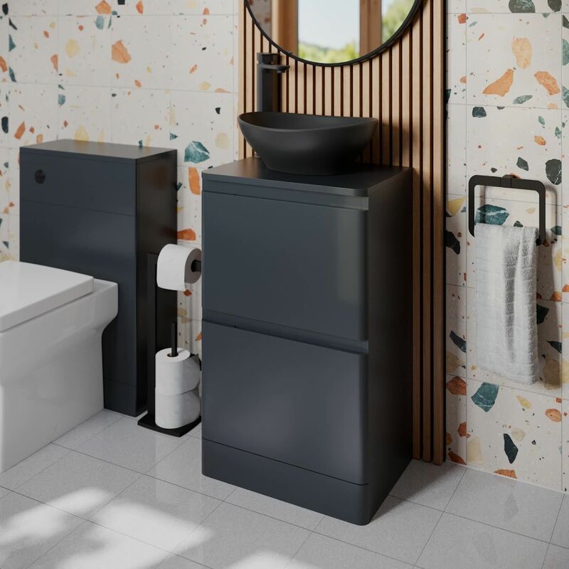 Bathroom Cloakroom Vanity Unit Countertop Wash Basin Storage