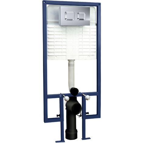 Bathroom Concealed Toilet Cistern Frame Push Button Compact Wall Hung Modern