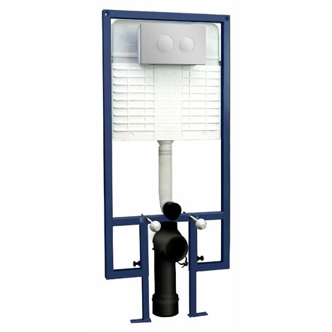 main image of "Bathroom Concealed Toilet Cistern Frame Push Button Compact Wall Hung Modern"