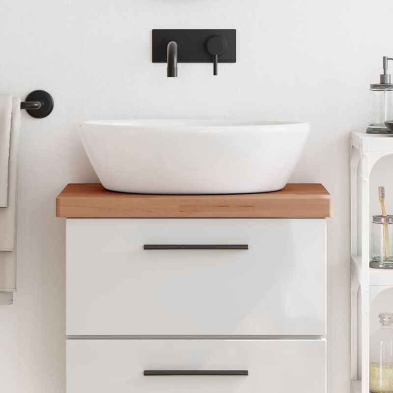 Bathroom Countertop 60x40x4 Cm Solid Wood Beech Vidaxl