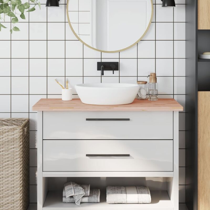 Bathroom Countertop 100x60x2.5 Cm Solid Wood Beech Vidaxl