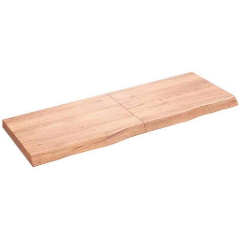 Bathroom Countertop Light Brown 140x50x(2-6)cm Treated Solid Wood vidaXL