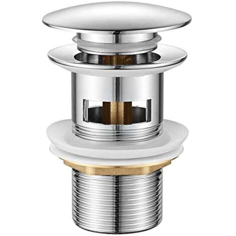 Bathroom drain, pop-up sink drain, chrome, silver
