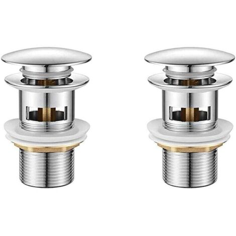Bathroom drain, Pop-up sink drain, Chrome, Silver