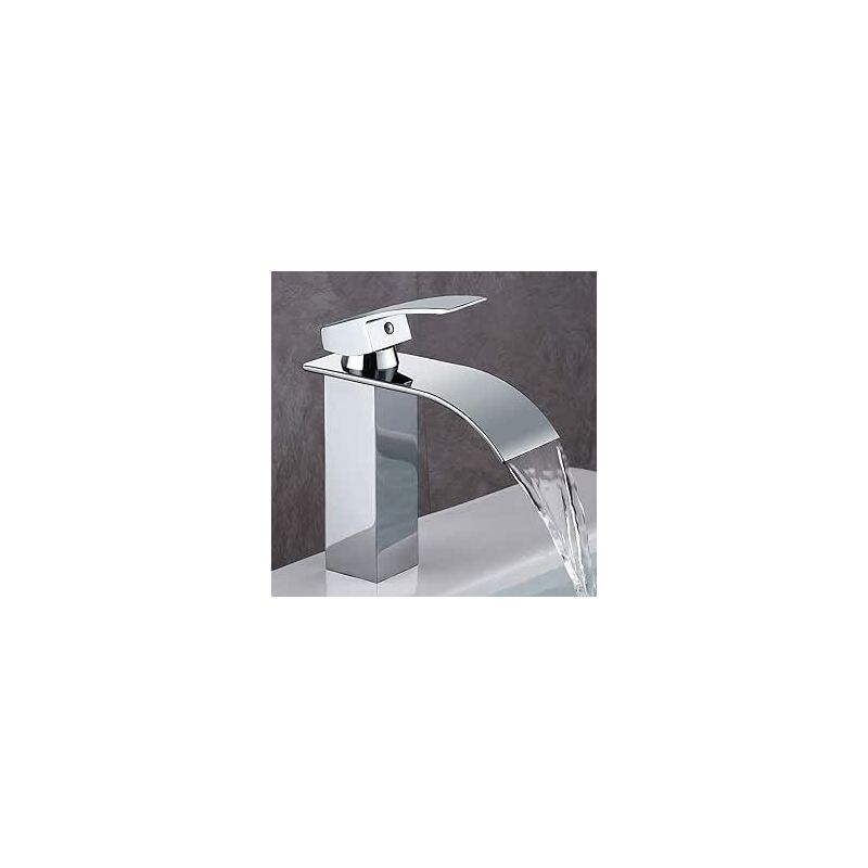 Bathroom Faucet, Modern Waterfall Design Lavatory Faucet, Durable Metal Body Design With Premium Metal Chrome Plating. Adjustable Hot And Cold Water