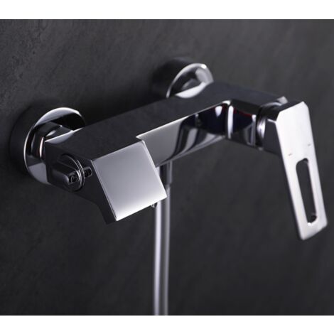Bathroom Faucet - Single Lever Shower Mixer with Integrated Check Valve - Chrome Plated