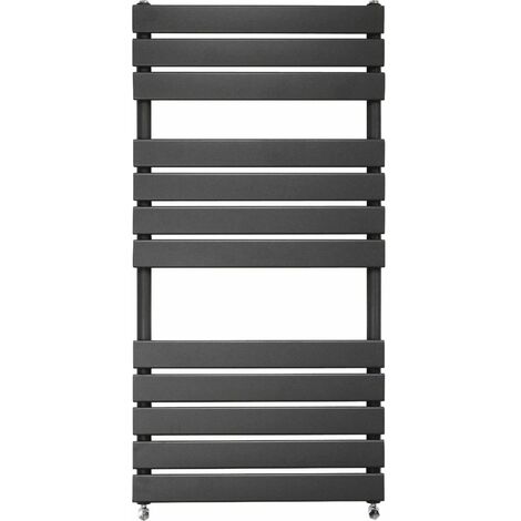 Bathroom Flat Panel Heated Towel Rail Radiator Central Heating 1200x600mm Anthracite
