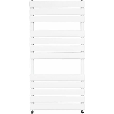 Bathroom Flat Panel Heated Towel Rail Radiator Central Heating 1200x600mm White