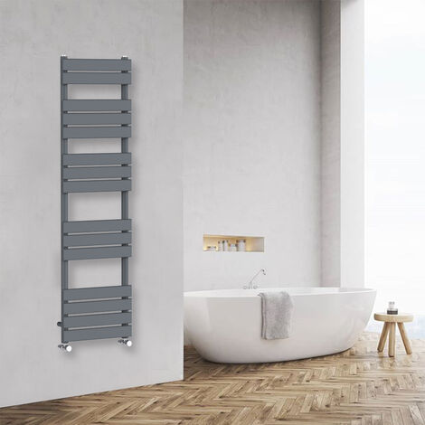 Bathroom Flat Panel Heated Towel Rail Radiator Central Heating 1600x450mm Anthracite