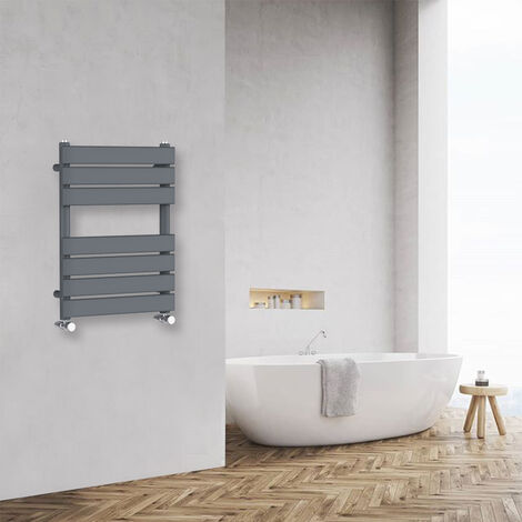 Bathroom Flat Panel Heated Towel Rail Radiator Central Heating 650x500mm Anthracite