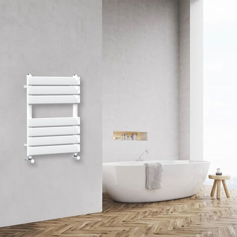 Bathroom Flat Panel Heated Towel Rail Radiator Central Heating 650x500mm White