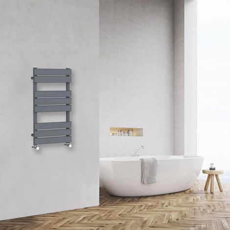 Bathroom Flat Panel Heated Towel Rail Radiator Central Heating 800x450mm Anthracite