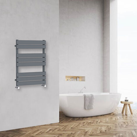 Bathroom Flat Panel Heated Towel Rail Radiator Central Heating 800x600mm Anthracite