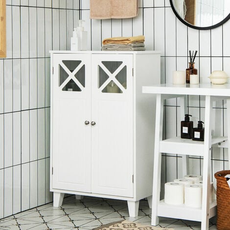 Bathroom Freestanding Storage Cabinet with Shelves Over Toilet, White -  ModernLuxe