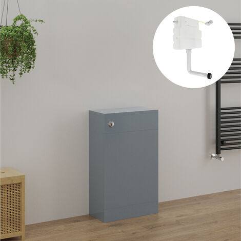 Bathroom Furniture 500mm BTW WC Toilet Unit with Cistern Gloss Grey