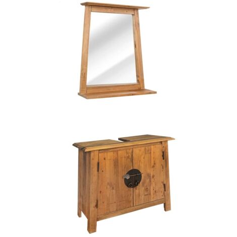 Bathroom Furniture Set Solid Pinewood vidaXL