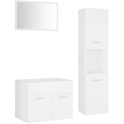 Bathroom Furniture Set White Engineered Wood vidaXL