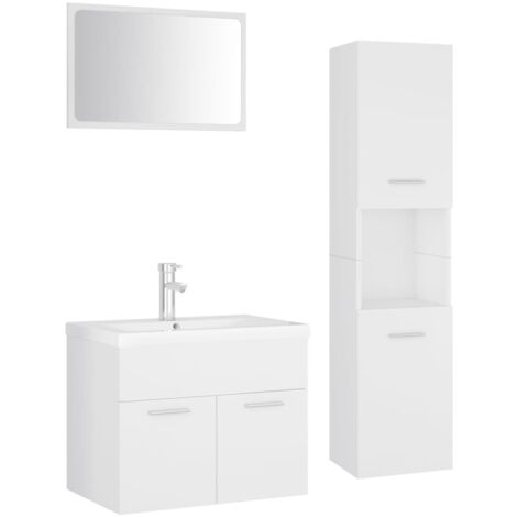 Bathroom Furniture Set White Engineered Wood vidaXL
