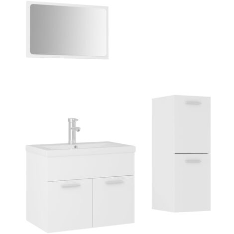 Bathroom Furniture Set White Engineered Wood vidaXL