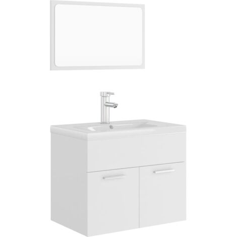 Bathroom Furniture Set White Engineered Wood vidaXL