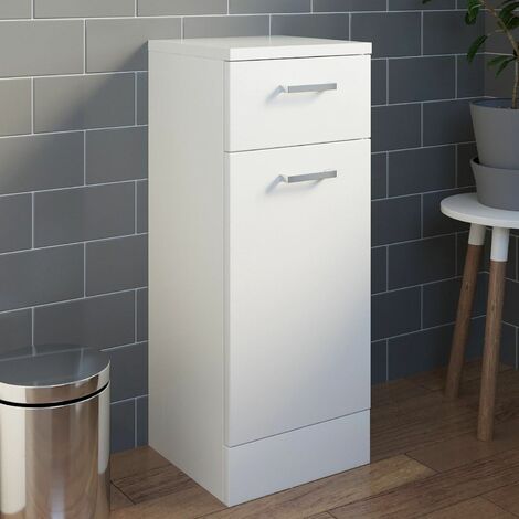 Bathroom Laundry Unit Cabinet White Gloss Soft Close Door Modern Furniture MDF - White