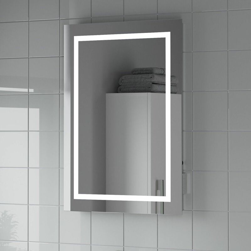 Bathroom Led Illuminated Mirror With Demister And Shaver Socket