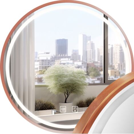 Bathroom LED Mirror REA MMJ 50cm Brushed Rose Gold
