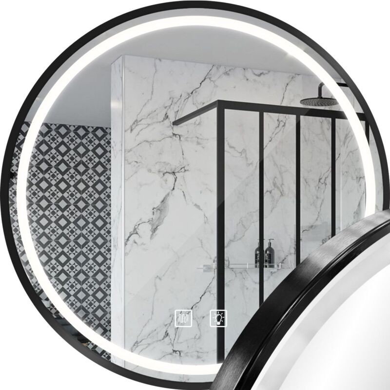 Bathroom Led Mirror Rea Mmj 70cm Black