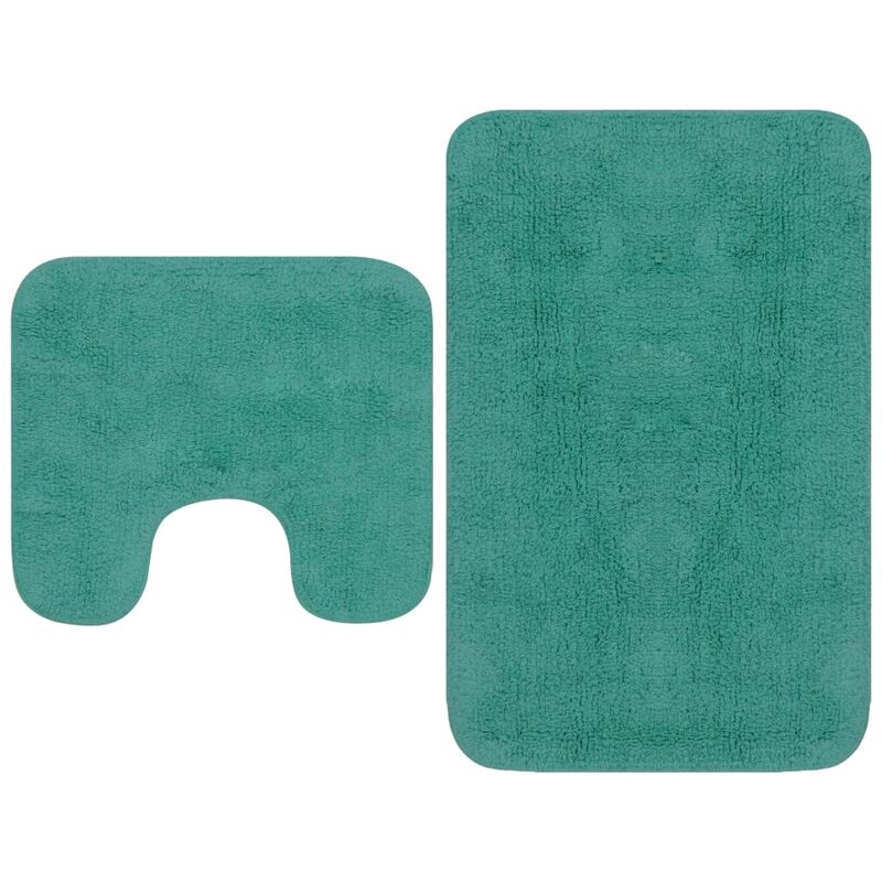 Bathroom Mat Set 2 Pieces Fabric Turquoise Vidaxl